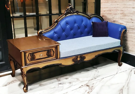 Luxury and Unique Look Handcrafted Chaise Lounge with Storage