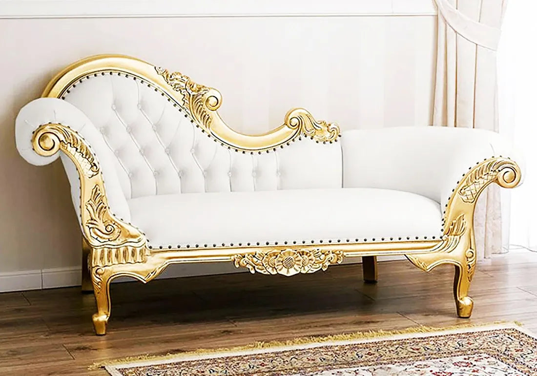 Royal golden color wooden chaise lounge