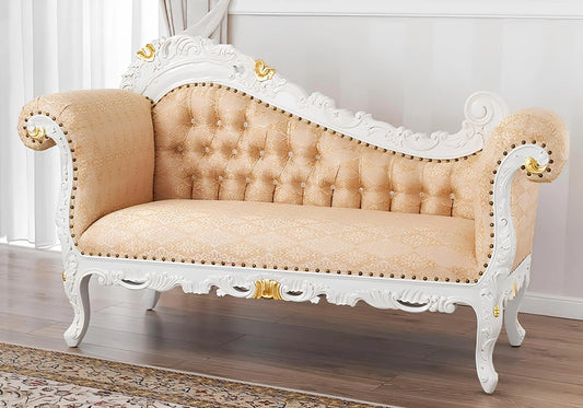 Royal white color chaise lounge