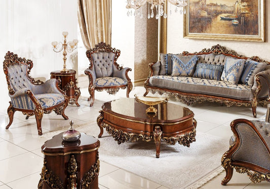 Brown color luxury sofa set