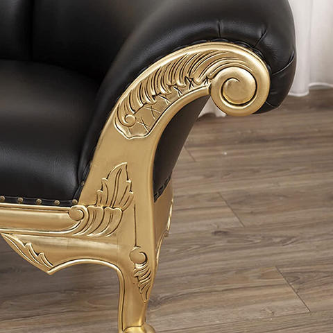 Chaise Lounge Royal Carving Leatherette Cover Sofa