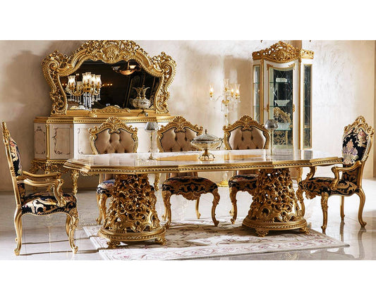 Classical Solid Wood Sehrazat Dining Table And Chairs