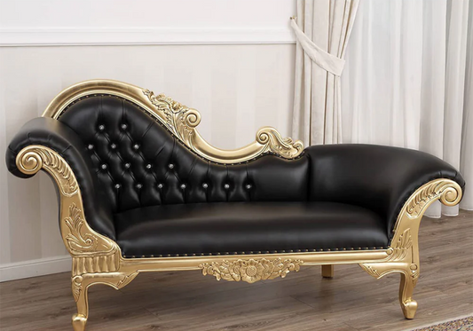 Chaise Lounge Royal Carving Leatherette Cover Sofa