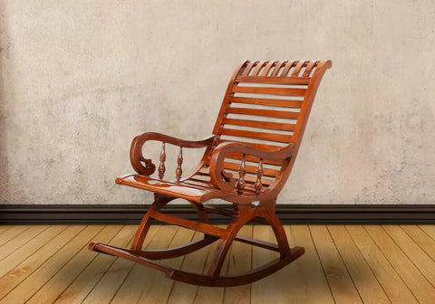 Classic and Handcrafted Wooden Made Rocking Chair