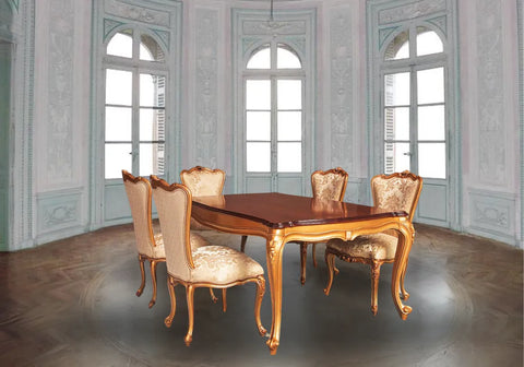 Royal Style Handcrafted Shell Dining Table Set