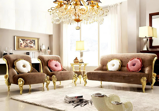 Golden color modern sofa set