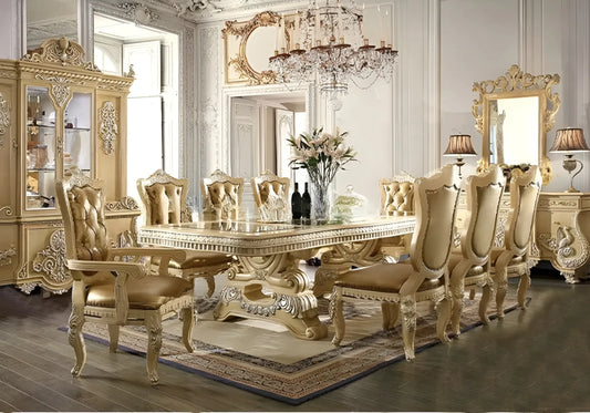 Royal Handcrafted Teakwood Dining Table Set