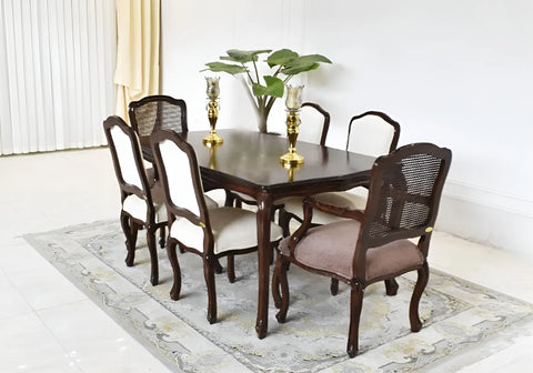 Lite Carving Handmade Wooden Dining Table Set