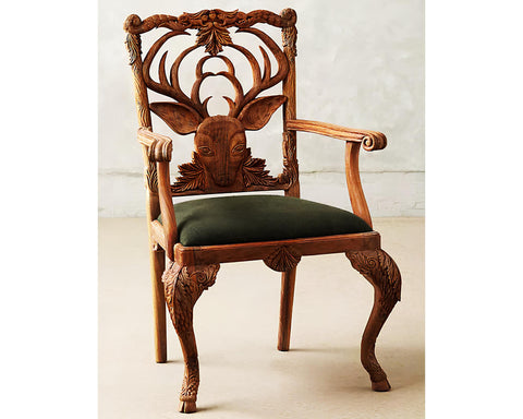 Deer Face Crafted Handmade Armchair