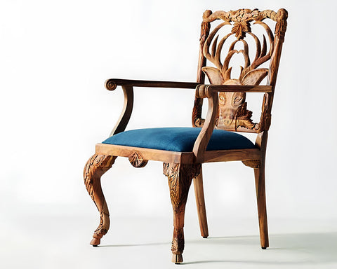 Deer Face Crafted Handmade Armchair