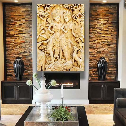 Handcrafted Decorative Ram Sita Wall Art