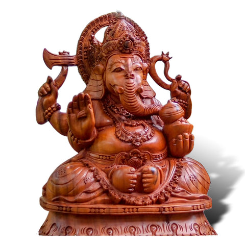 A Masterpiece Ganesha Teakwood Spiritual Sculpture