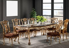 Luxury Handcrafted Solid Teak Wood Dining Table Set