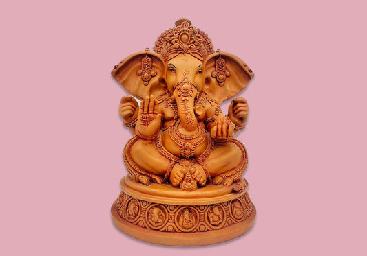 Wooden Handcrafted Lord Ganesh Statue