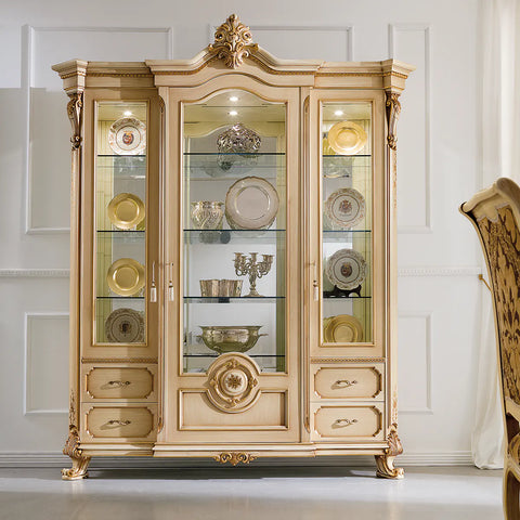 royal style cream color italian vitrine