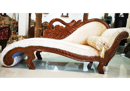 Hand Carved Teakwood Royal Chaise Lounge