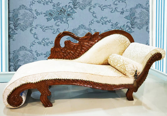 Hand Carved Teakwood Royal Chaise Lounge