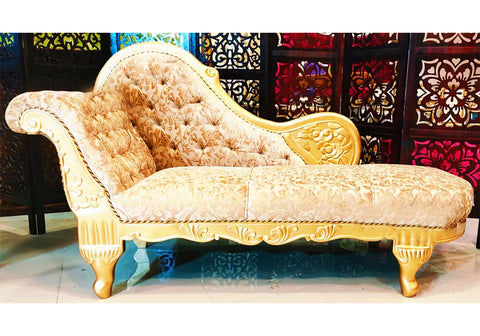 Premium Design Solid Wood Carved Chaise Lounge