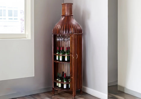 Vintage Wine Cabinet Teak Wooden Corner