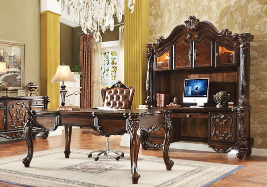 Walnut Polished Hand Carved Office Table