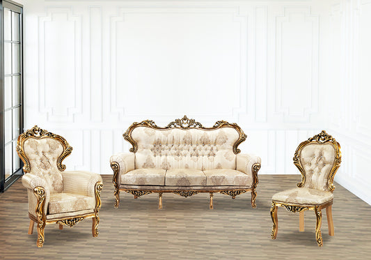 Royal and Luxury Handcrafted Wooden Sofa Set