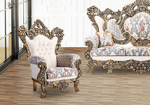 Luxury Elegance Heavy Wooden Handcrafted Carving Sofa Set