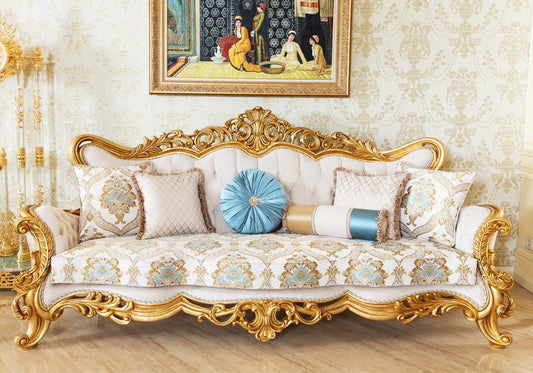 luxury look golden 3 seater sofa