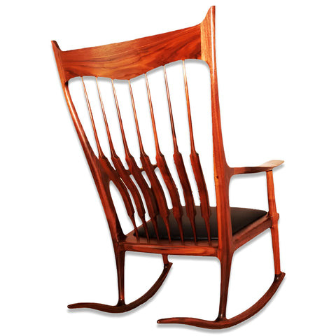 Rocking chair with Leather Seat Maloof Style