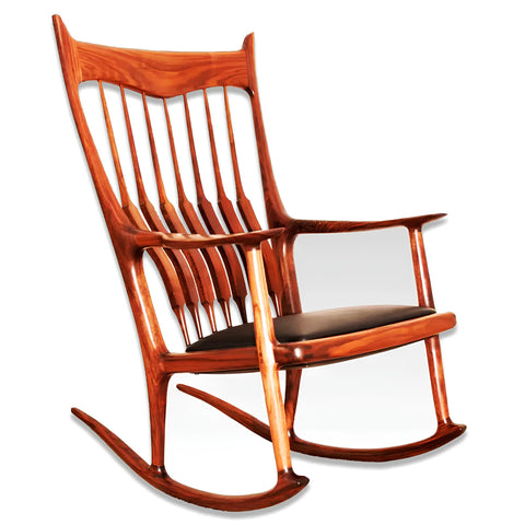 Rocking chair with Leather Seat Maloof Style