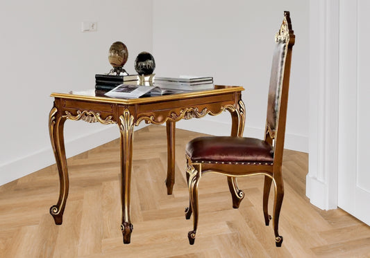 Walnut Textured European Style Wooden Office Desk