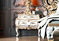Royal Antique Wooden Hand Carved Statement Bed
