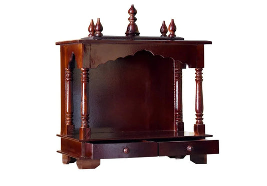 Opulent Hand Carved Teak Wooden Temple