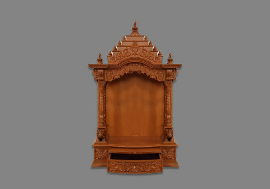 Naturally Hand Carved Wooden Temple For Home