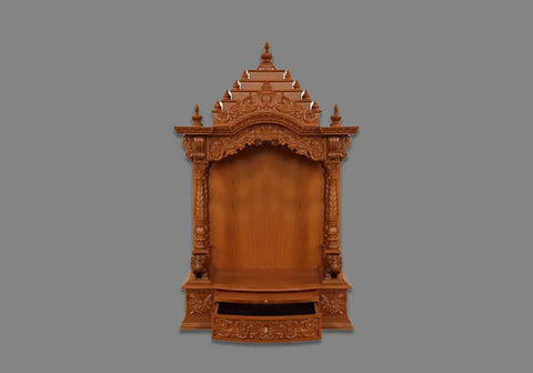 Naturally Hand Carved Wooden Temple For Home