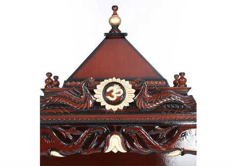 Large Designer Teak Wood Brown Mandir