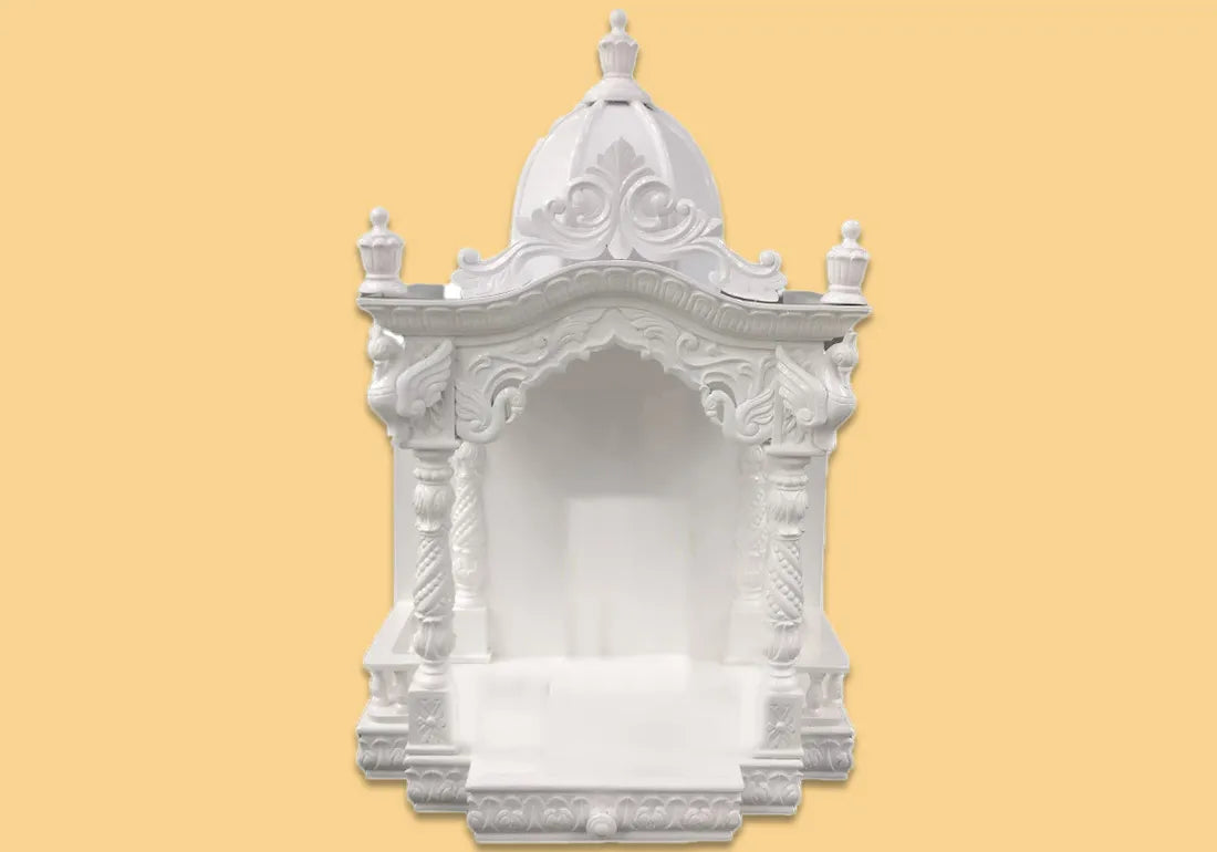 Marble Pattern Hand Carved Teak Wooden Temple