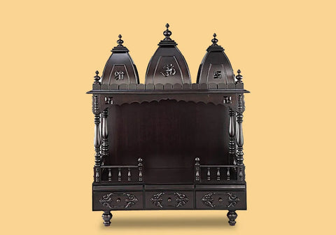 Elegant Black Teak Wooden Temple