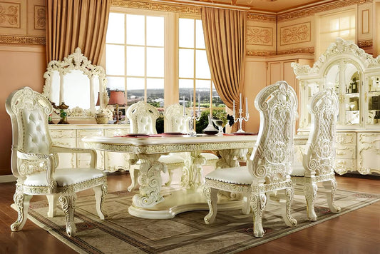 Luxury Traditional Glossy Dining Table Set